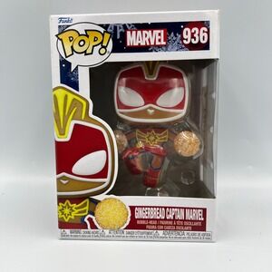 Funko Pop! Marvel Gingerbread Captain Marvel #936 Bobble-Head Figure Vinyl Toy‎